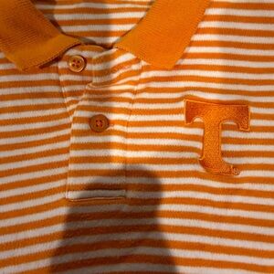 Kids Orange Striped Polo Shirt